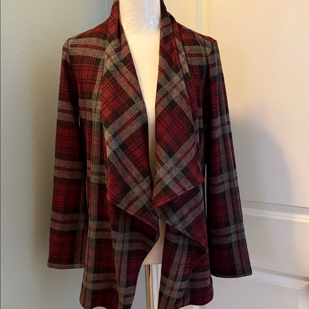 BB Dakota Red and Gray Plaid Blazer